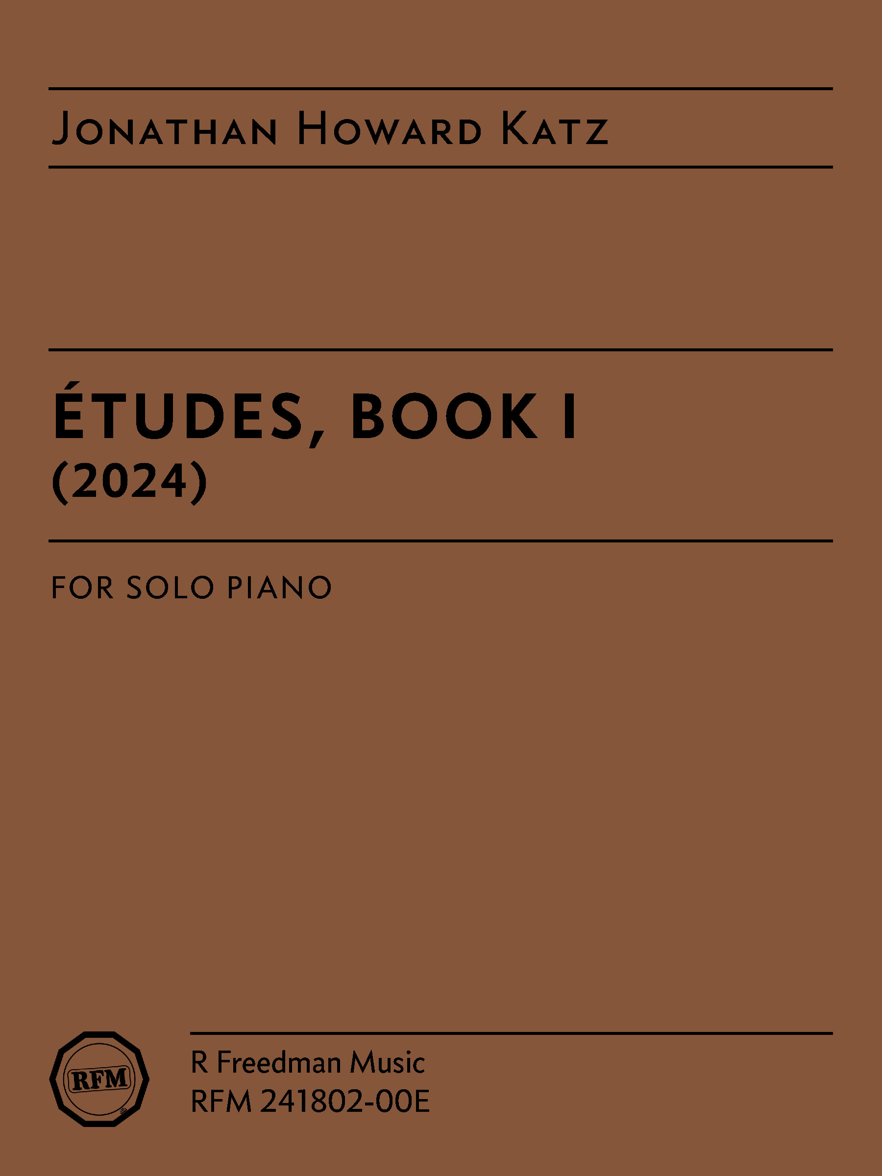 Études, Book I, by Jonathan Howard Katz - PDF