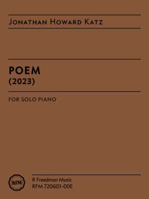 Poem, by Jonathan Howard Katz - PDF