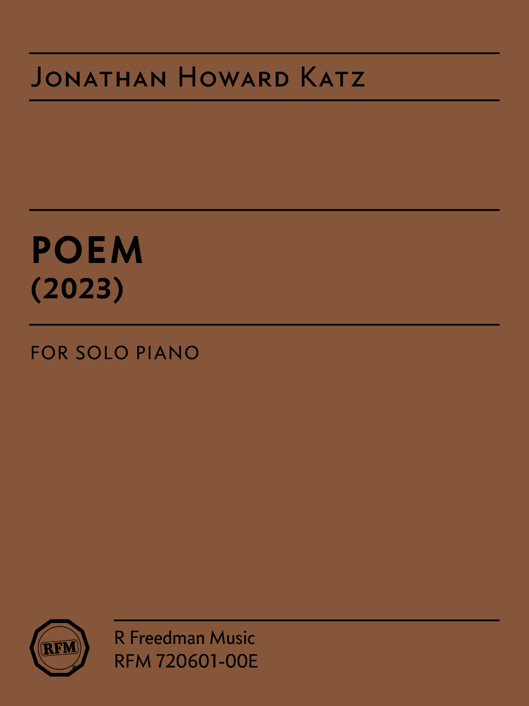 Poem, by Jonathan Howard Katz - PDF